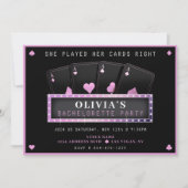 Poker Aces Pink & Black Junggeselinnen-Abschied Einladung (Vorderseite)