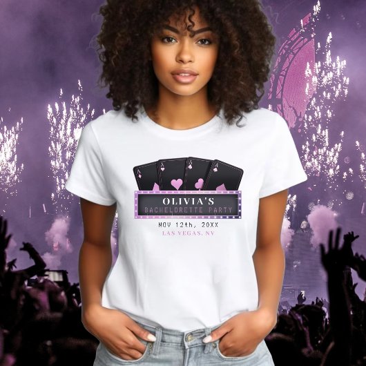 Poker Aces Pink & Black Junggeselinnen-Abschied T-Shirt