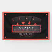 Poker Aces Red & Black 21. Geburtstag Party Banner (Horizontal)