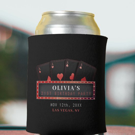 Poker Aces Red & Black 21. Geburtstag Party Dosenkühler