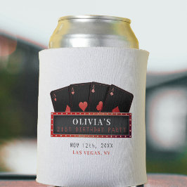 Poker Aces Red & Black 21. Geburtstag Party Weiß Dosenkühler