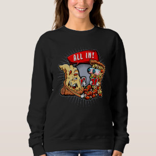Poker All in Pepperoni Pizza Poker Chip Sweatshirt