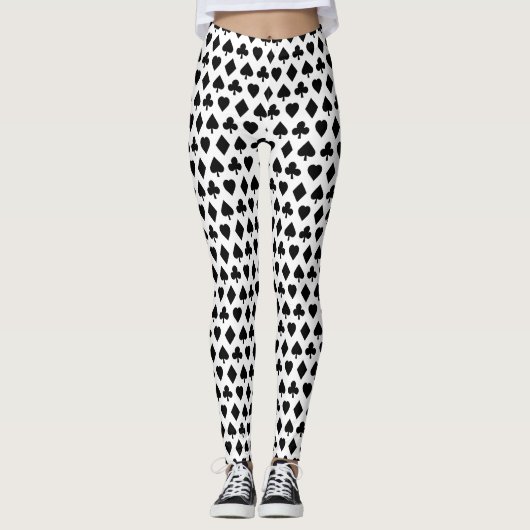 Poker Anzug Muster CUSTOM HINTERGRUND FARBE Leggings (Vorderseite)