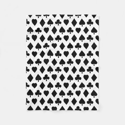 Poker Anzug Muster CUSTOM HINTERGRUNDFARBE Fleecedecke (Vorderseite)