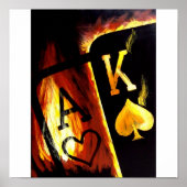 Poker Art Big Slick FLAMING ACE KING Poster (Vorne)