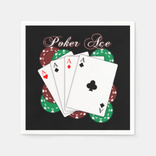 Poker-As-Spielkarte-schwarze Servietten