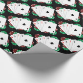 Poker-As-Spielkarten Geschenkpapier (Ecke)