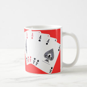 Poker Asse ... Englische Tee-Tasse Kaffeetasse