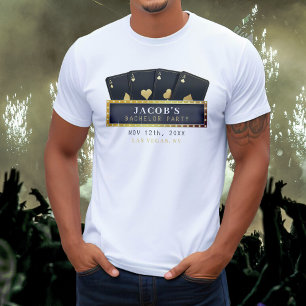 Poker Asse Gold & Black Junggesellinnen-Abschiedsp T-Shirt