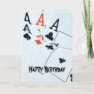 Poker_Asse,_Happy Bithday_Grußkarte Karte