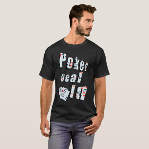 Poker, behandle mich mit Logos, Mens Black T - Shi T-Shirt