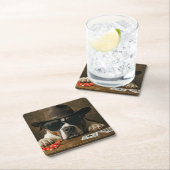Poker Blackjack Western Pitbull Cute Rechteckiger Pappuntersetzer (Vor Ort)