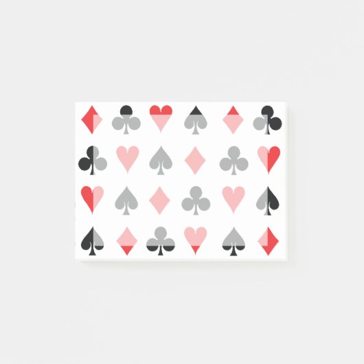 Poker-Card-Anzug mit mittlerem Hintergrund Post-it Klebezettel (Vorderseite)