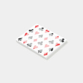 Poker-Card-Anzug mit mittlerem Hintergrund Post-it Klebezettel (angewinkelt)