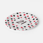 Poker Card Anzug Muster 21. Geburtstag Pappteller (Schrägansicht)