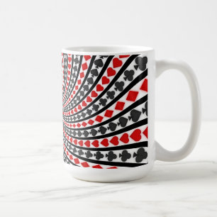 Poker Card Anzug Spirale: Kaffee-Tasse: Schwarzer Kaffeetasse
