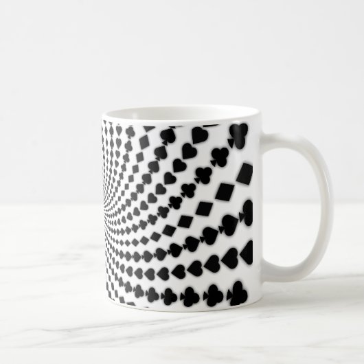 Poker Card Anzug Spirale: Kaffee-Tasse: Schwarzer  Kaffeetasse (Rechts)