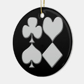 Poker Card Anzüge Weihnachtsfeier Keramikornament (Links)