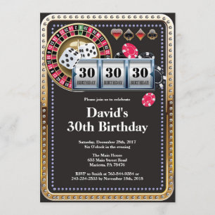 Poker Card Casino Gold Einladung zum Geburtstag