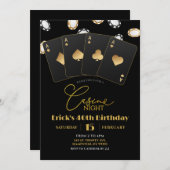 Poker Card Casino Night 40. 50. Erwachsene Geburts Einladung (Vorne/Hinten)