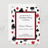 Poker Card Game Casino Thema Geburtstag Einladungspostkarte (Vorne/Hinten)