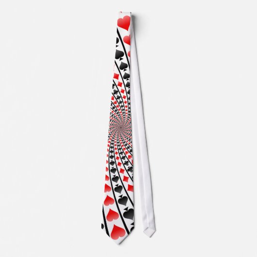 Poker Card Suits Spiral: Necktie / Tie Krawatte (Vorderseite)