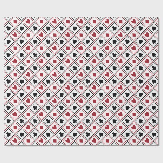 Poker Card Theme Wrapping Paper Geschenkpapier (Flach)