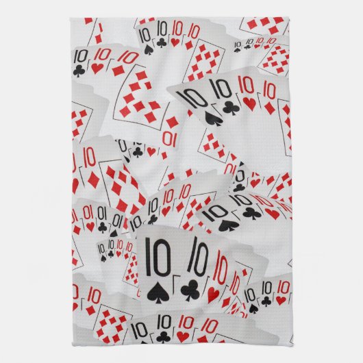 Poker Cards 10,00 Geschirrtuch (Vertikal)