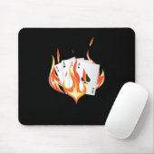 Poker Cards Ace Flame Casino Gambling Player Gesch Mousepad (Mit Mouse)