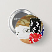 Poker Cards Aces Chips Gambling Casino Win Game Button (Vorne & Hinten)