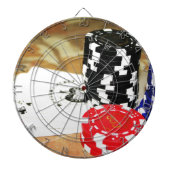 Poker Cards Aces Chips Gambling Casino Win Game Dartscheibe (vorne)