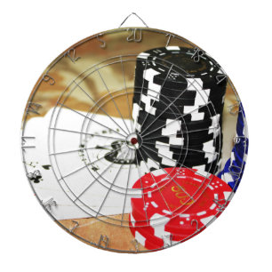 Poker Cards Aces Chips Gambling Casino Win Game Dartscheibe
