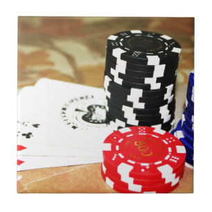 Poker Cards Aces Chips Gambling Casino Win Game Fliese
