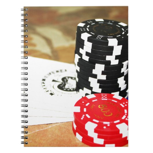 Poker Cards Aces Chips Gambling Casino Win Game Notizblock (Vorderseite)