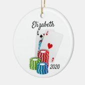 Poker Cards Casino Chips Glücksspiele Keramik Ornament (Links)