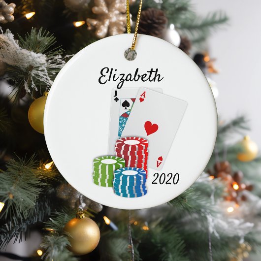 Poker Cards Casino Chips Glücksspiele Keramik Ornament