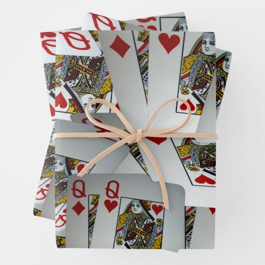Poker Cards Queens, Geschenkgutscheine Geschenkpapier Set (Beispiel)