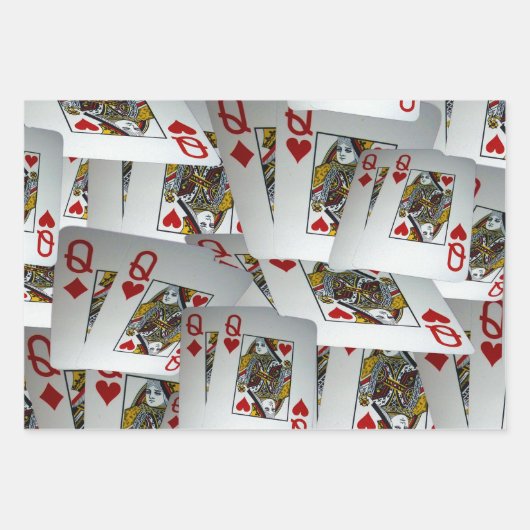 Poker Cards Queens, Geschenkgutscheine Geschenkpapier Set (Vorderseite)