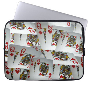 Poker Cards Queens Layered, Laptop Sleeve