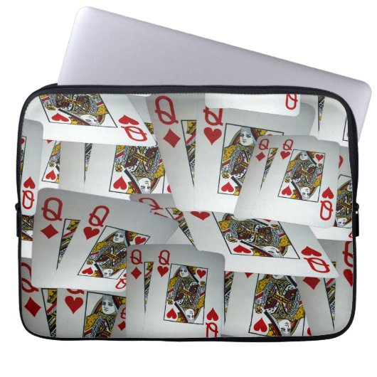 Poker Cards Queens Layered, Laptop Sleeve (Vorderseite)