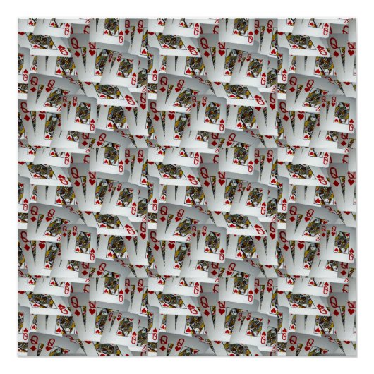 Poker Cards Queens Layered, Poster (Vorderseite)