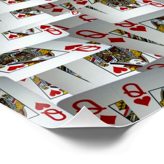 Poker Cards Queens Layered, Poster (Ecke)