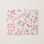 Poker Cards Royal Hearts Flush Pattern, Puzzle (Horizontal)