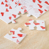 Poker Cards Royal Hearts Flush Pattern, Puzzle (Seite)