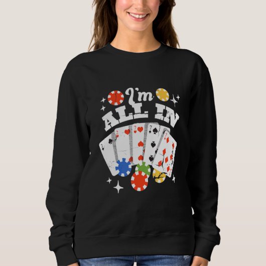 Poker Cards sind alle in Sweatshirt (Vorderseite)