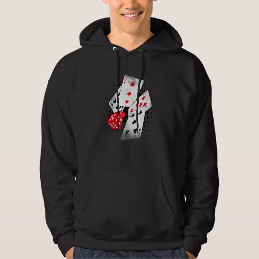 Poker Casino Playing Cards Dice 8375 BETS Winner H Hoodie (Vorderseite)