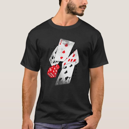 Poker Casino Playing Cards Dice 8375 BETS Winner H T-Shirt (Vorderseite)