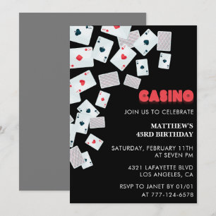 Poker Casino Spielkarte 43. Geburtstagseinladung Einladung