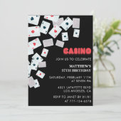 Poker Casino Spielkarte 57. Geburtstagseinladung Einladung (Stehend Vorderseite)