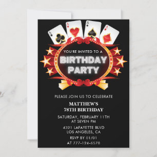Poker Casino Spielkarte Einladung 78. Geburtstag